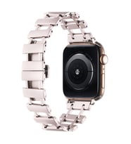 Watch Ultra 49mm Uyumlu KRD-96 Tasarım Metal Kordon (Krem)