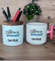 Matematik Mühendisi Hediye Sepeti Kupa Bardak T Kulplu, Kalemlik Hediyeleri Mühendisler Günü Hediyesi (Model 4)
