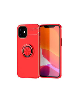 Uyumlu Model Apple iPhone 12 Mini Kılıf Yüzüklü Magnetli Ravel Case (Kırmızı)
