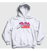 Presmono Unisex Gri Logo Anime Jojo Kapüşonlu Sweatshirt 322737tt (Beyaz)