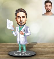 Kişiye Özel Doktor Tasarımlı Karikatür Ahşap Biblo Modelleri (Model 8)
