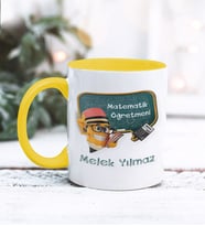Matematik Öğretmeni Tasarımlı Kişiye Özel Kupa Bardak (Sarı)
