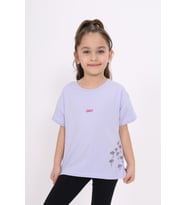 Toontoy Kız Çocuk Nakışlı Tişört (Mavi)