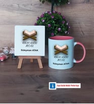 Kuran Kursu Hocası Dekoratif Taş, Kupa Bardak Kırmızı Hediye (Model 5)