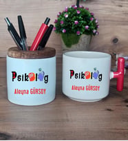 Psikolog Hediye Sepeti Kupa Bardak T Kulplu, Kalemlik Hediyeleri Psikoloğa Hediye (Model 1)
