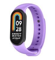 Sneezy Mİ Band 8 İle Uyumlu PureLux Soft Silikon Kordon (Lila)