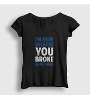 Presmono Kadın Sarı Broke Developer Yazılımcı T-Shirt 331247tt (Siyah)