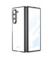Samsung Galaxy Z Fold 6 Kılıf Full Camlı Şeffaf Kapak (Siyah)