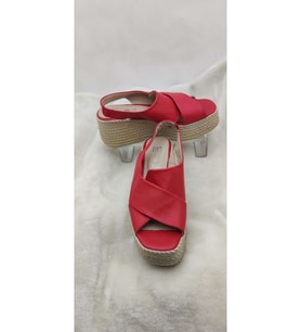 ÇİĞDEM GERÇEK DERİ BEYAZ ARKASI LASTİKLİ DOLGU TOPUK SANDALET(blsSN15) - BEYAZ - 40 - ST02544-12850 (Kırmızı)