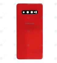 BYR Samsung Galaxy S10 Plus Uyumlu Pil Kapağı LENS HARİÇ SM-G975F (Kırmızı)