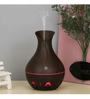 Ultrasonik Hava Nemlendirici 200ML Buhar Makinesi 7 Renk Led Işıklı Vazo Model Aroma Difüzörü (KAHVE)