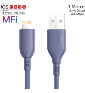 KUULAA 1M MFI Sertifikali IPhone Usb Sarj  kablosu (Mavi)