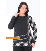 Büyük Beden Sweatshirt (Beyaz)