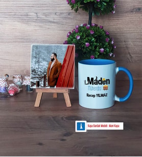 Maden Mühendisi Fotoğraflı Dekoratif Taş, Kupa Bardak Beyaz Hediye (Model 4)