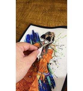 3 BOYUTLU KABARTMA GÖZLÜKLÜ KIZ ARMA DİKİŞ APLİKE 24X19 CM (Turuncu)
