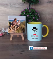 En Cool Baba Fotoğraflı Dekoratif Taş, Kupa Bardak Beyaz Hediye Babaya Hediye (Model 7)