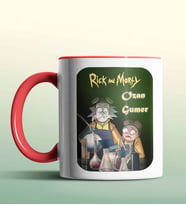 Kişiye Özel Rick and Morty Deney Beyaz Renk Kupa (Kırmızı)