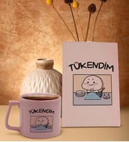 BK Gift Esprili Tasarım Serisi Pudra Pembesi Sert Kapaklı Defter ve Middle Kupa Seti, Arkadaşa Hediye, Yeni İş Hediyesi, Doğum Günü Hediyesi (Model 8)