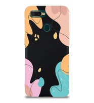PrintiFy Oppo AX7 Uyumlu Lansman Kılıf Karışık Renkler Tasarımlı İçi Kadife Kapak (Siyah)