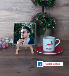 Savcı Fotoğraflı Dekoratif Taş, Ahşap Altlıklı Türk Kahvesi Fincanı Hediye (Model 3)