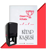 Kişiye Özel Kazanan Kupa Tarihli Otomatik Kitap Kaşesi (Kırmızı)