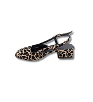 Bellezza - Leopar Desenli Suni Deri Kadın Topuklu Sandalet - Bellezza - SİYAH - 39 (Leopar)