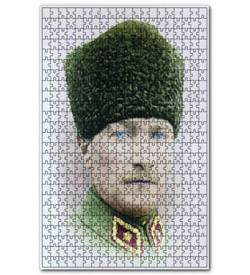 Cakapuzzle Kalpaklı Atatürk Portresi Renkli Görsel Puzzle Yapboz MDF (Ahşap) (255 Parça)
