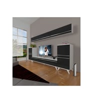 Decoraktiv Eko 9 Mdf Std Retro Tv Ünitesi Tv Sehpası (Beyaz-Siyah)