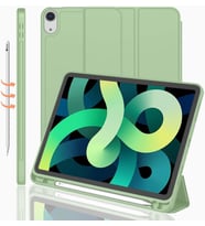 Apple iPad Air 5 Air 4 10.9 Kılıf Kalem Bölmeli Smart Case A2072 A2316 A2324 A23 (Açık Yeşil)