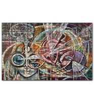 Cakapuzzle Kalp ve Yüzler Soyut Kompozisyon Puzzle Yapboz MDF (Ahşap) (255 Parça)