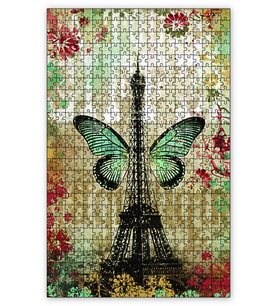 Cakapuzzle Soyut Güllü Kadın Görseli Puzzle Yapboz MDF (Ahşap) (1000 Parça)