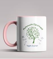 Kişiye Özel Matematik Öğretmeni Tasarımlı Siyah Renk Kupa 14 (Pembe)