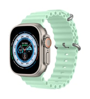 Apple Watch 49mm Ultra Seri Uyumlu Seaflex Ocean Silikon Kordon (Su Yeşili)