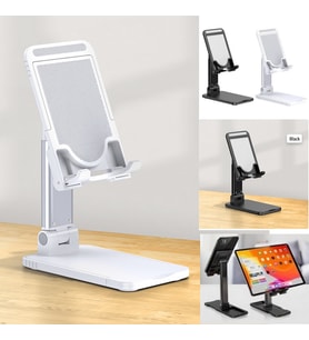 Portatif Ayarlanabilir Katlanır Telefon ve Tablet Masaüstü Standı Tutucu 4 - 11 inç Arası Uygun (Beyaz)