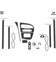 Meriç® Seat Leon Ön Torpido Kaplama Maun 18 Parça 2010-2014 (Karbon)