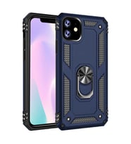 Apple iPhone 11 Uyumlu Kılıf Standlı Manyetik Yüzüklü Military Magnetic Ring Polycarbonate and TPU Case (Lacivert)