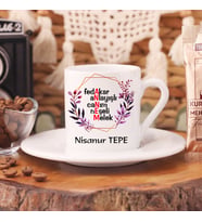Anneler Gününe Özel Türk Kahvesi Fincanı (Beyaz)