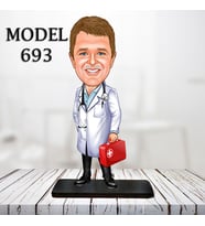 kişiye özel karikatür biblo erkek doktor biblosu (Siyah)