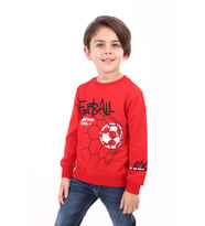 Toontoy Erkek Çocuk Baskılı Sweatshirt (Kırmızı)