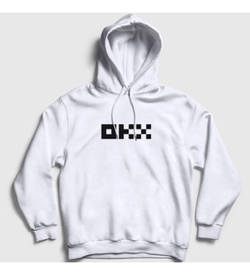 Presmono Unisex Beyaz Logo Okx Bitcoin Blockchain Kapüşonlu Sweatshirt 432130tt (Beyaz)