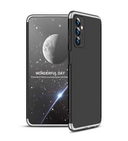 Samsung Galaxy M23 Kılıf 3 Parça Slim Sert Silikon Kapak AYS (Siyah-Gri)