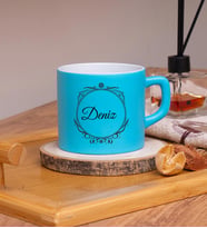 Kişiye Özel Tasarımlı Renkli Nescafe Fincanları & Model No CS-962 (Açık Mavi)