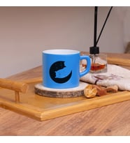 Seraclass Kedi Tasarımlı Renkli Nescafe Fincanları 220 ML (Mavi)