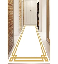 Dijital Baskılı Kaymaz Taban Yıkanabilir Modern Yolluk Ve Koridor Halısı NDU-HT-430 (Gold)