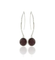 Kadir Jewellery Gümüş Kaplama Vintage Küpe -El İşçiliği Ve Hipoalerjenik Küpe (Bordo)