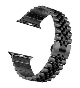 Apple Watch 38mm KRD-36  Metal Klipsli Tasarım Kordon (Siyah)