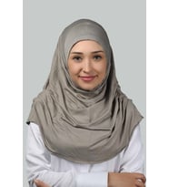 Hazır Türban Büzgülü Pileli Pratik Eşarp Tesettür Hijab - Namaz Örtüsü (Açık Vizon)