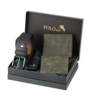 Polo Air Kemer Cüzdan Kartlık Benzinli Çakmak Hediyelik Kutusunda CM-09 (Yeşil)