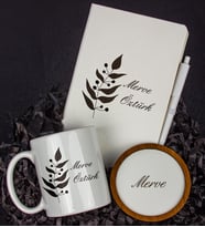 Kişiye Özel Defter Kalem Kupa Ve Bardak Altlığı Hediye Seti 103743 (Model 2)
