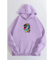 Unisex Crazy Banana Baskılı Sweatshirt (Lila)